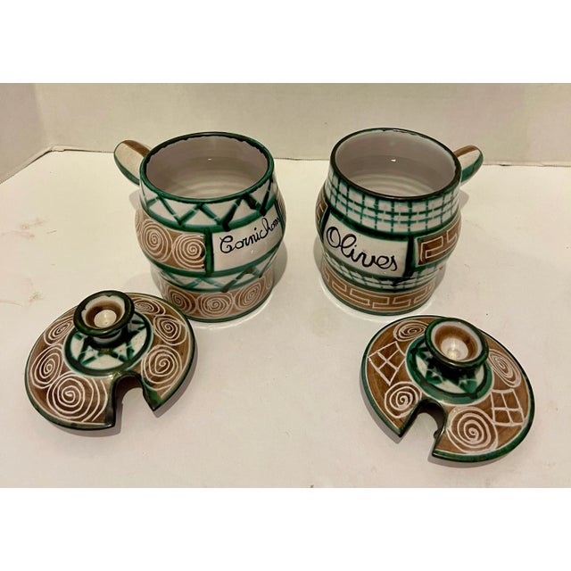 French Ceramist Condiment Set & Poelon, Signed, Robert Picault, c.1950 For Sale - Image 9 of 12