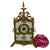 Late 19th-century French mantel clock featuring a hand-painted pale green porcelain case set in an ornate gilt-bronze...