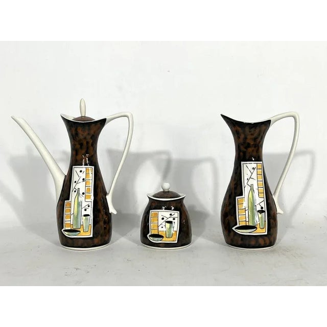 Ceramic Mid-Century Ceramic Teapot Set by Alfa Ceramiche, Italy, 1950s, Set of 8 For Sale - Image 7 of 14