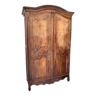 19th Century Antique French Bleached Oak Armoire For Sale