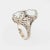 Finely detailed vintage Art Deco elongated aquamarine ring (circa 1920s to 1930s) crafted in 14 karat white gold. Hexagon...
