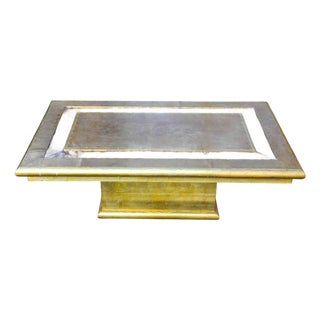 Vintage Rectangular Brass Coffee Table by Rodolfo Dubarry, 1970s For Sale