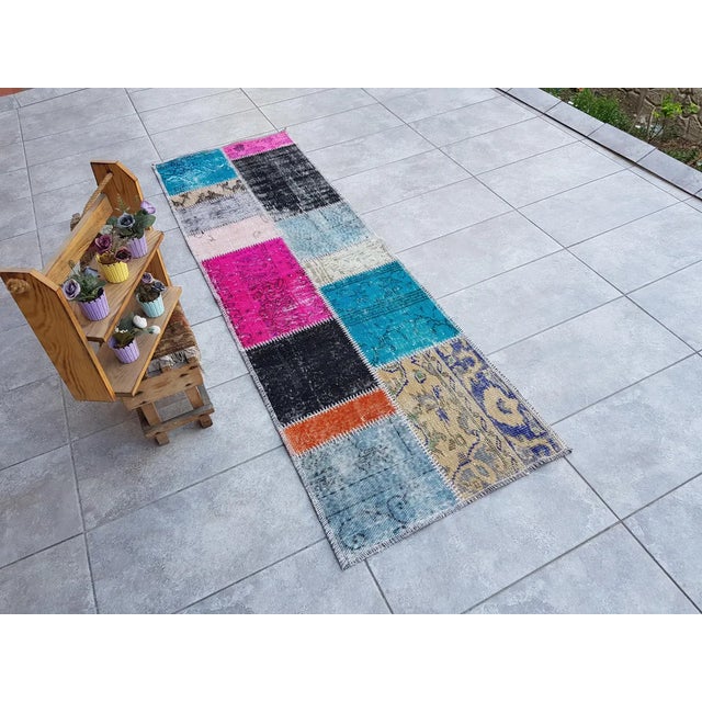 Mid 20th Century Oushak Anatolian Floral Runner For Sale - Image 10 of 10