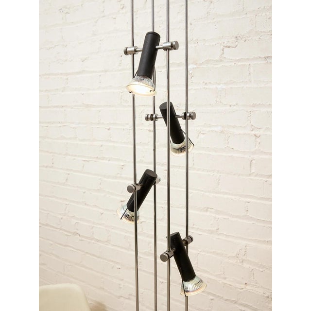Mid-Century Modern Vintage Italian Adjustable Multi-Light Chrome Floor Lamp For Sale - Image 3 of 6