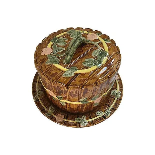 Early 20th Century English Majolica Cheese Dome For Sale - Image 5 of 7
