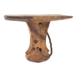 Early 20th Century Turkana Wood Headrest with Strap Kenya For Sale