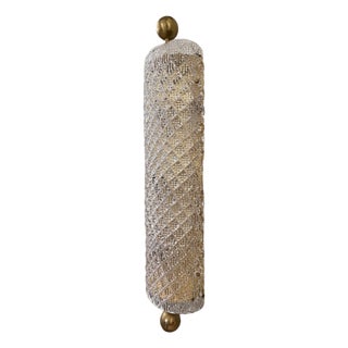 Vintage Italian Single Murano Glass & Brass Wall Sconce For Sale