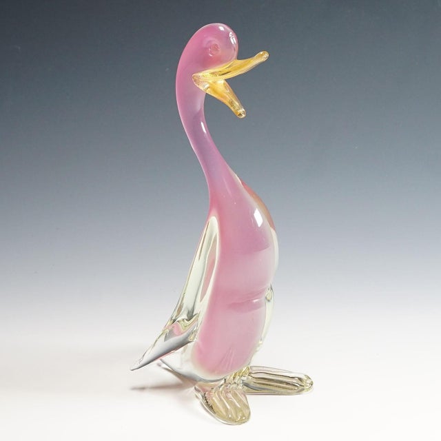 Archimede Seguso Alabastro Art Glass Duck, Murano Italy 1950s For Sale - Image 6 of 6