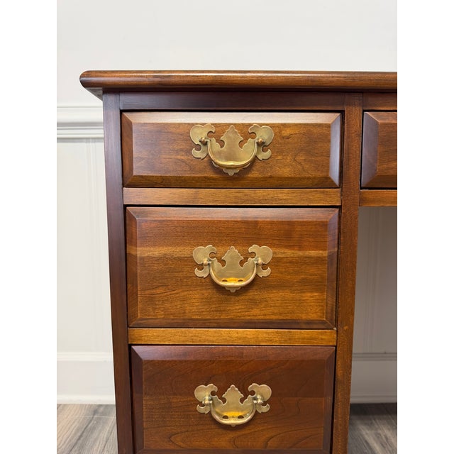 Auburn 1960s Solid Cherry Pedestal Desk For Sale - Image 8 of 10