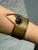 Metal Vintage Hall McFall Sterling Silver Brass Black Onyx Modernist Cuff Bracelet For Sale - Image 7 of 14