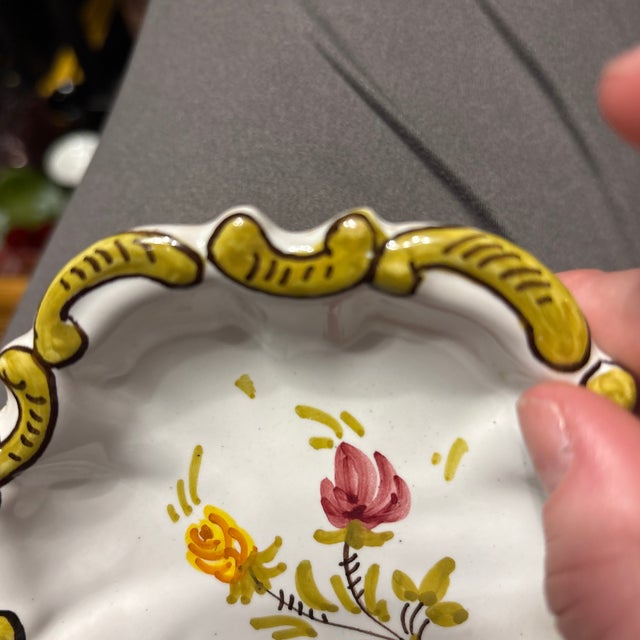 Early 20th Century Italian Ceramic Trinket Dish Hand Painted For Sale - Image 9 of 11