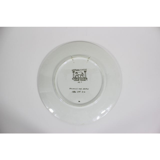 1950s Vintage Hand Made Greek Souvenir Plate Mythology Keramikos Athens Polinicis and Erifili Greece For Sale - Image 5 of 8