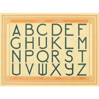 1907 Dutch Letterpress Sheet, Matted (Abcdef Ghuklm Npqrst Uvwxyz) For Sale