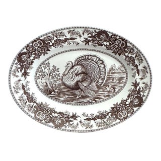 Vintage Spode Fall Celebration Turkey Oval Platter For Sale