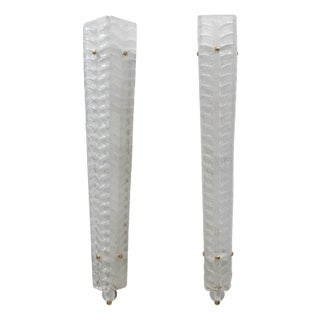Art Deco Brass and Graniglia Murano Glass Sconces, 2000s, Set of 2 For Sale