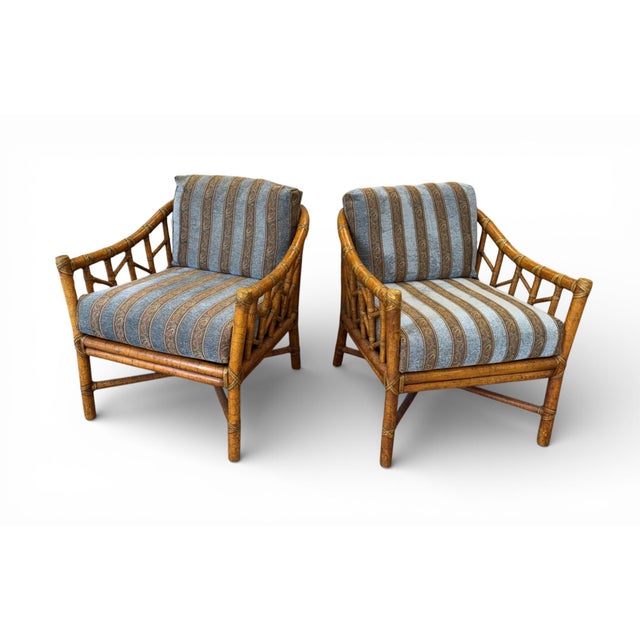 Contemporary Vintage McGuire Organic Modern Lounge Chairs, a Pair For Sale - Image 3 of 16