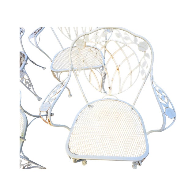 Mid 20th Century Vintage Wrought Iron Chairs Set of 4 For Sale - Image 5 of 13