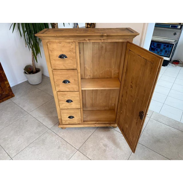 Rustic Farmhouse Bread Cabinet in Wood For Sale - Image 10 of 11