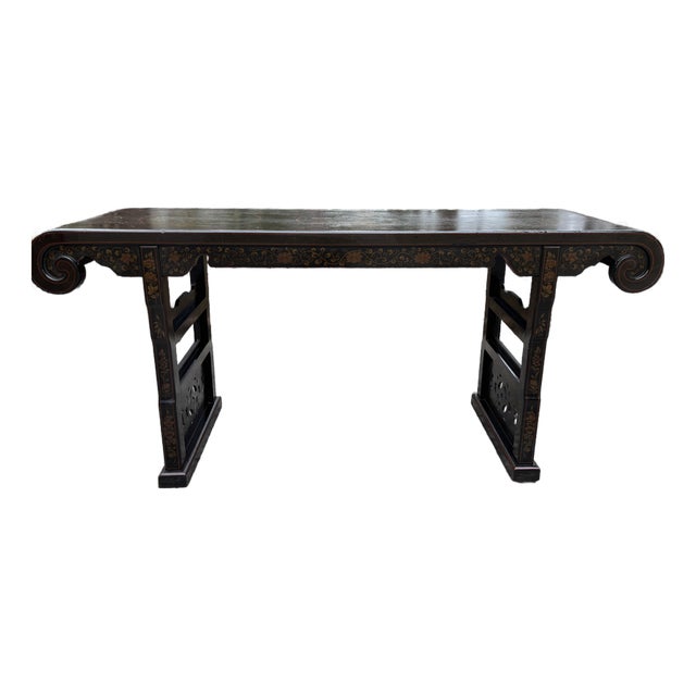 Chinoiserie Larger Console Table, Vintage Drexel For Sale