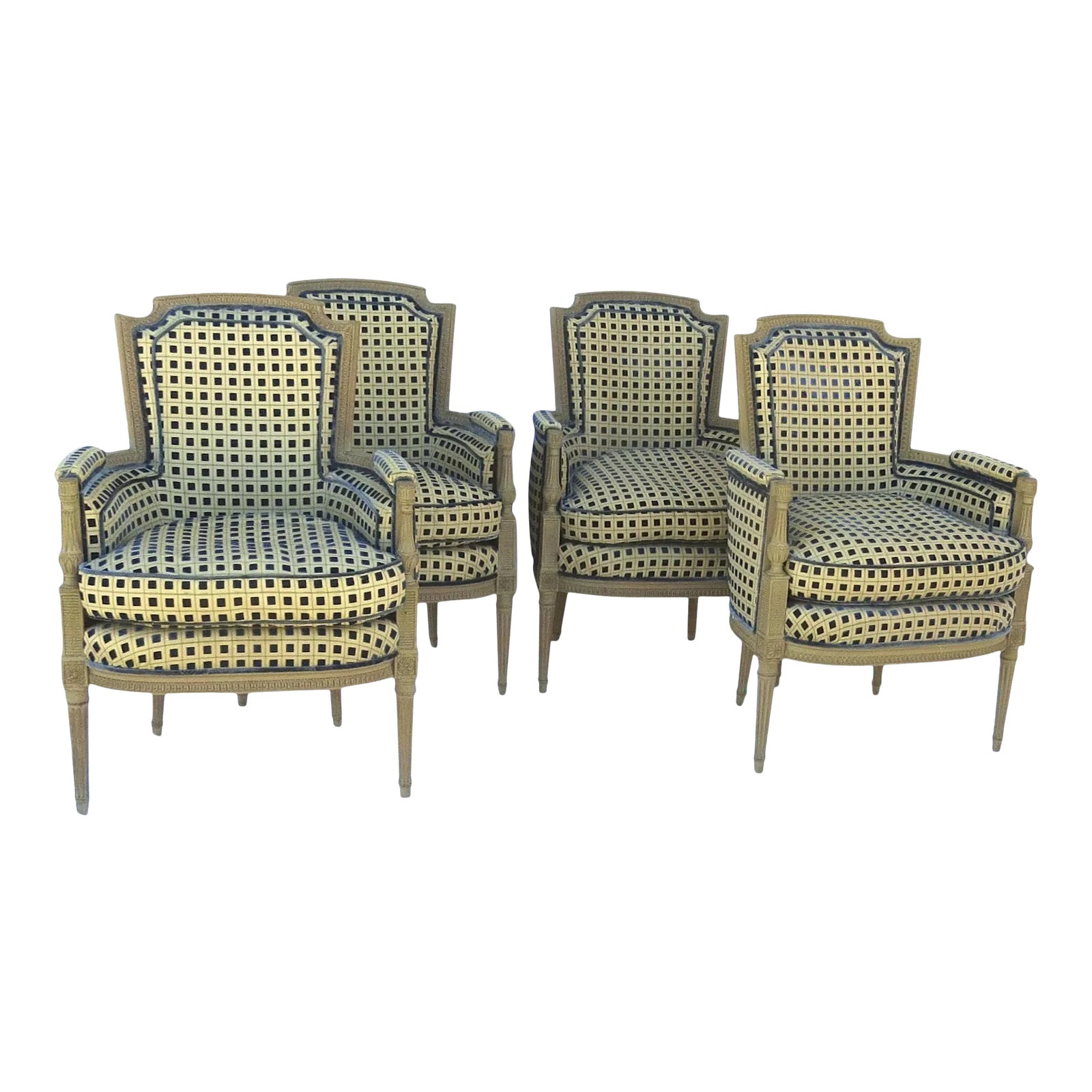 Vintage Painted French Provincial Louis XVI Chairs from Yale R. Burge