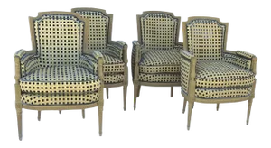Vintage Painted French Provincial Louis XVI Chairs from Yale R. Burge, New York - Set of 4