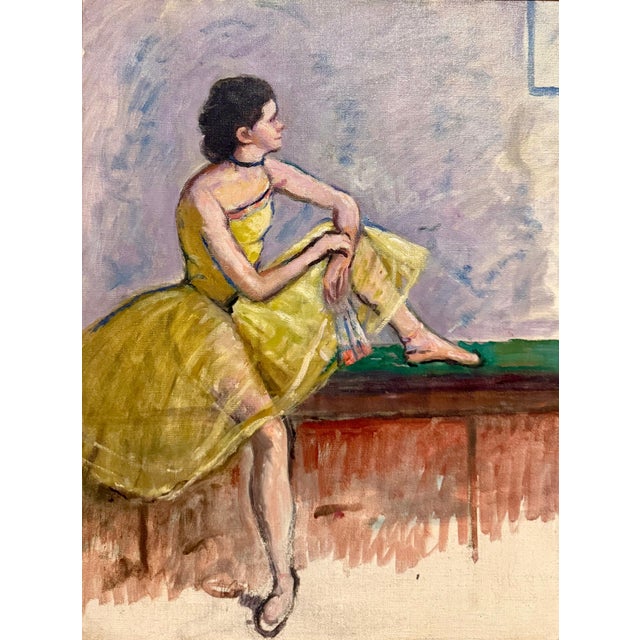Louis Kronberg (American 1872-1965) Oil on canvas. Hand signed lower right. (very faintly, almost illegibly) "Ballerina"...