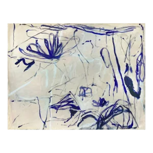 Contemporary Abstract Acrylic on Canvas Painting "Perhaps the Desert Dust and Cosmos Will Align, Yovonne Said" by Macha Poynder