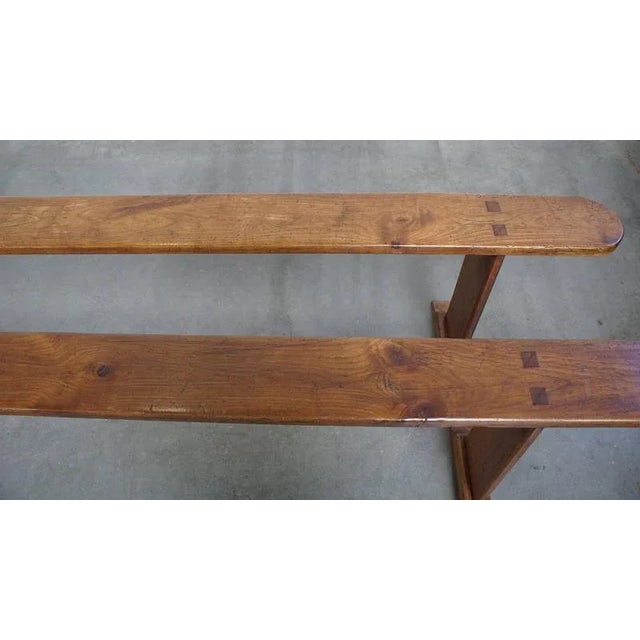 Wood Antique French Hallway or Dining Benches, Set of 2 For Sale - Image 7 of 13