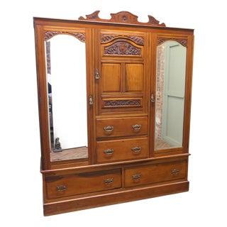 Large Arts and Crafts Compact Wardrobe, 1890 For Sale