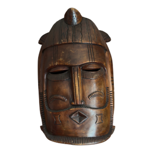 1970 African Tribal Wooden Mask Wall Art