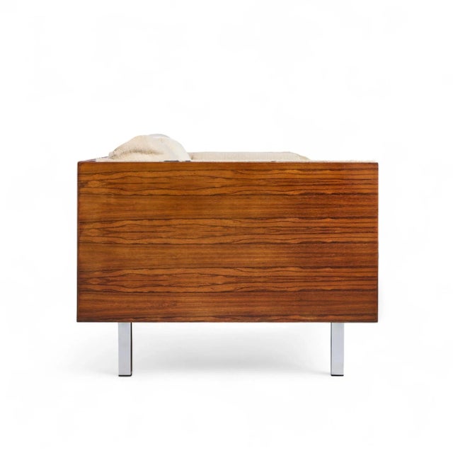 Brown Milo Baughman Style Mid Century Rosewood Case Sofa For Sale - Image 8 of 9