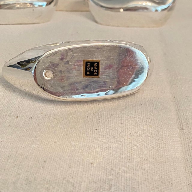 Silver Plated Swan Candy Dish and 8 Swan Napkin Rings- Set of 9 For Sale - Image 9 of 12