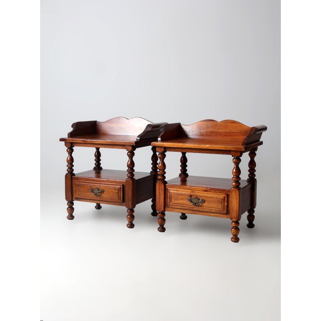 Vintage Colonial Revival End Tables Pair For Sale - Image 9 of 15