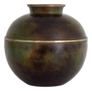 Scandinavian Modern Spherical Bronze and Brass Vase from GAB, Sweden, 1940s