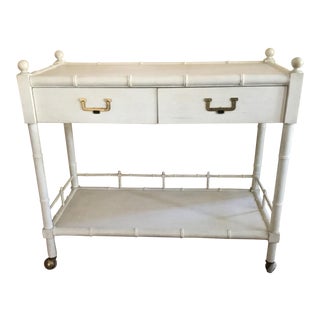 John Widdicomb Faux Bamboo Bar Cart Server For Sale