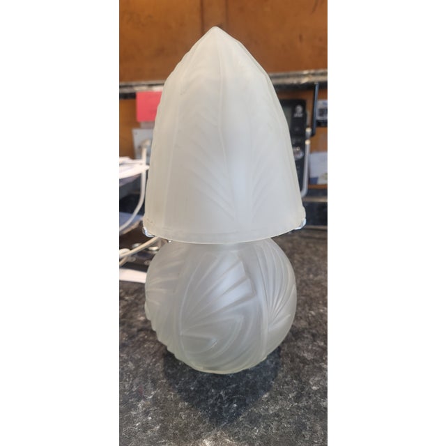 French Art Deco Table Lamp Medium Size Art Glass For Sale - Image 4 of 7