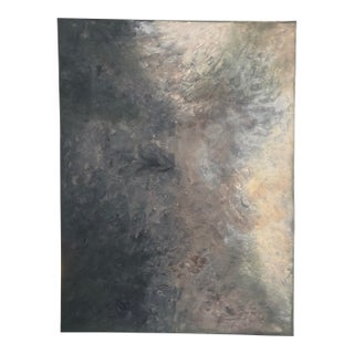 Oversized Large Original Abstract Acrylic Painting on Canvas With Moody Stormy Neutral Palette For Sale