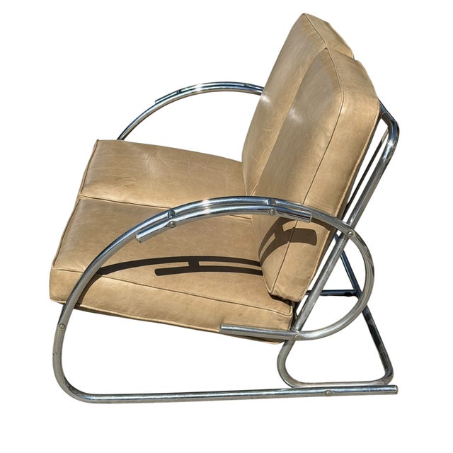 1925 Art Deco Paris Expo Machine Age Modernist Streamline Sofa Settee For Sale - Image 4 of 7