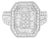 .925 Sterling Silver Round and Baguette Diamond Cathedral Ring (0.75 Cttw, H-I Color, I2-I3 Clarity) - Size 7 For Sale