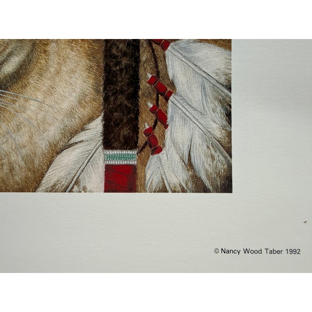 1990s 1991 Nancy Wood Taber "Ghost Walker" Signed Numbered Native American Print W/Coa For Sale - Image 5 of 7
