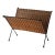Mid 20th Century Scandinavian Style Hand-Woven Rattan Metal Folding Magazine Newspaper Rack Mid Century Modern For Sale