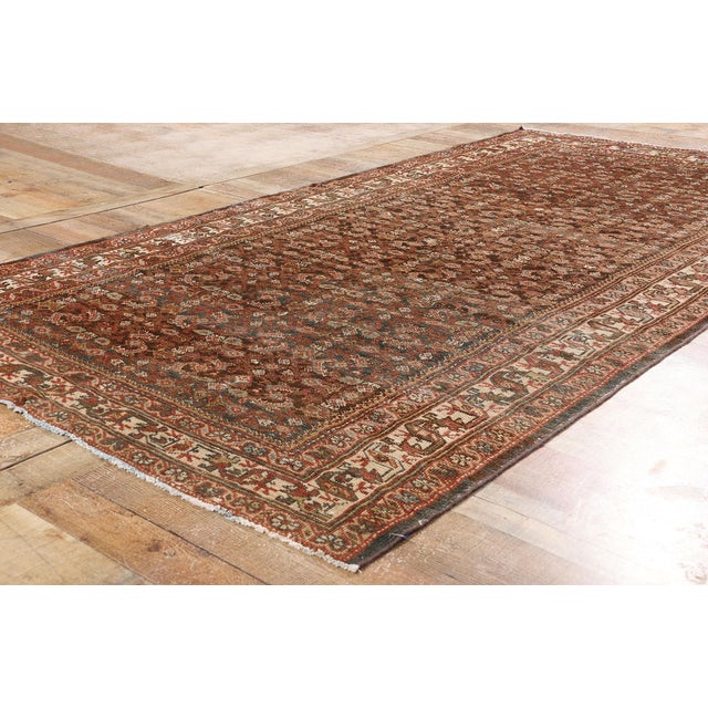 Textile Antique Persian Mahal Gallery Rug - 05'03 X 09'11 For Sale - Image 7 of 9