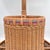 Late 20th Century Vintage Wicker Drinks Basket, Picnic Basket, Tailgate Basket, Drinks Server, Wine Rack, Light Blue and Red For Sale - Image 5 of 12