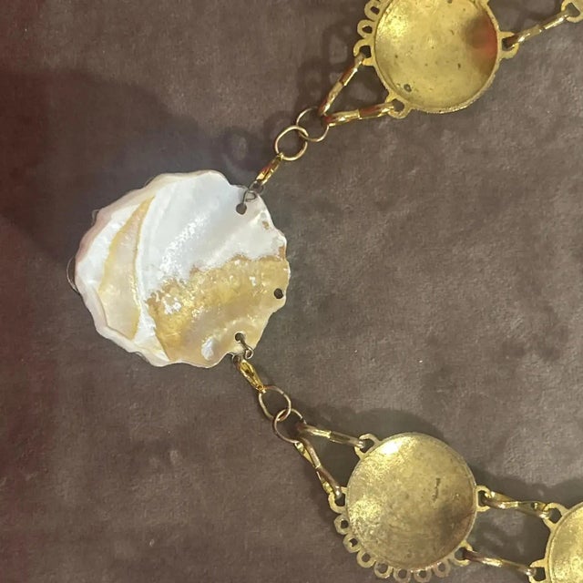 1960s Baroque Style Gilded Metal Costume Jewelry Italian Necklace For Sale - Image 4 of 9