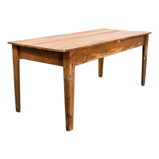 Scrubbed Top Pitch Pine Dairy Dining Table, 1950s For Sale