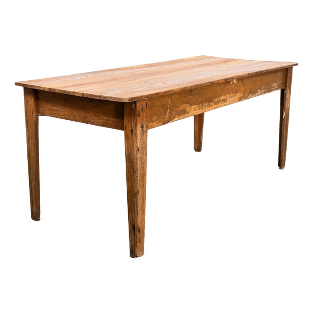 Scrubbed Top Pitch Pine Dairy Dining Table, 1950s For Sale