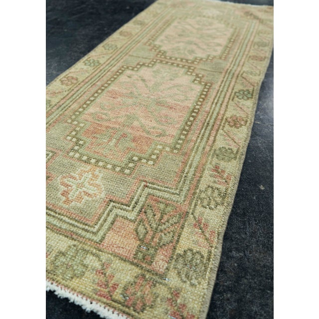 Turkish Mini Rug Oriental Hand Knotted Vintage Rug 1'5" x 3'6" #20735 For Sale - Image 4 of 8