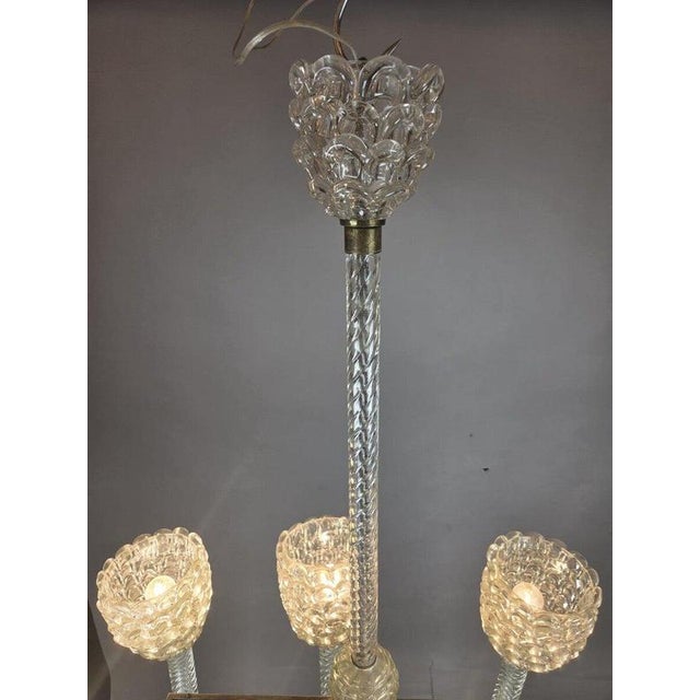 Barovier Six-Light Murano Glass Chandelier, Italy, 1940s For Sale - Image 3 of 9
