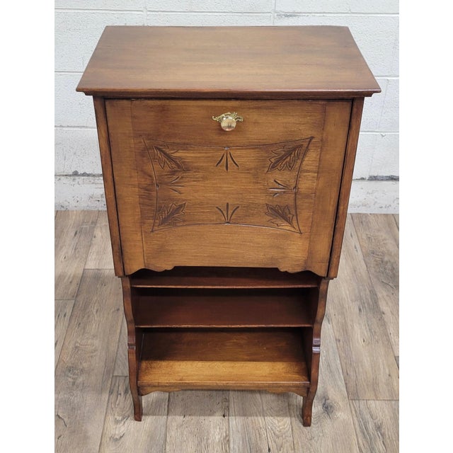 Arts & Crafts Vintage Arts and Crafts Student Bureau Drop Front Bookcase Secretary For Sale - Image 3 of 11