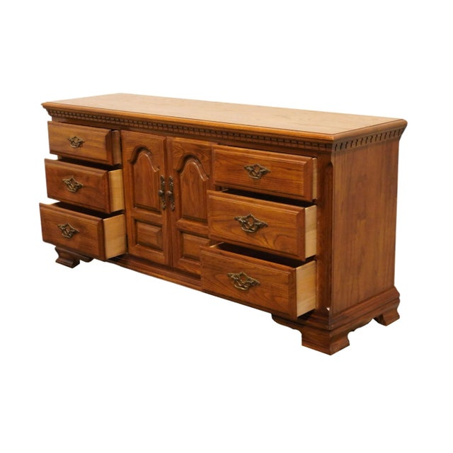 Sumter Cabinet Solid Oak Rustic Country Style 70" Triple Door Dresser 505-1570 For Sale In Kansas City - Image 6 of 12
